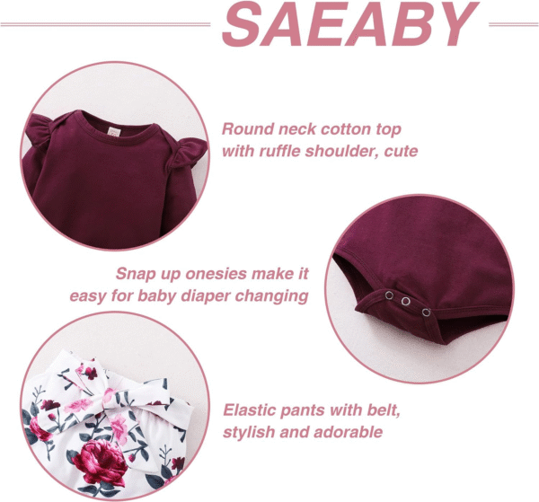 Saeaby Baby Girl Outfits Infant Mama Girl Baby Clothes Ruffle Romper Camo Pants Set Cute Girl Outfit 3-6 Months Girl Clothes