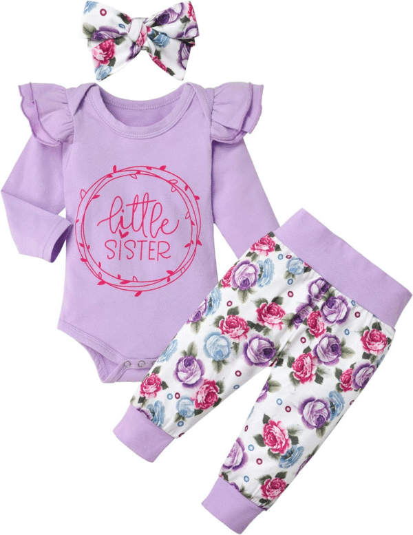 KANGKANG Baby Girl Clothes Outfits Infant Romper Ruffle Onsies Floral Pants Cute Toddler Baby Girl Clothes Set 9 12 Months