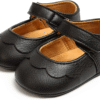 LAFEGEN Baby Girls Mary Jane Flats with Bownot Non Slip Soft Sole PU Leather Newborn Infant Toddler First Walker Cirb Dress Shoes