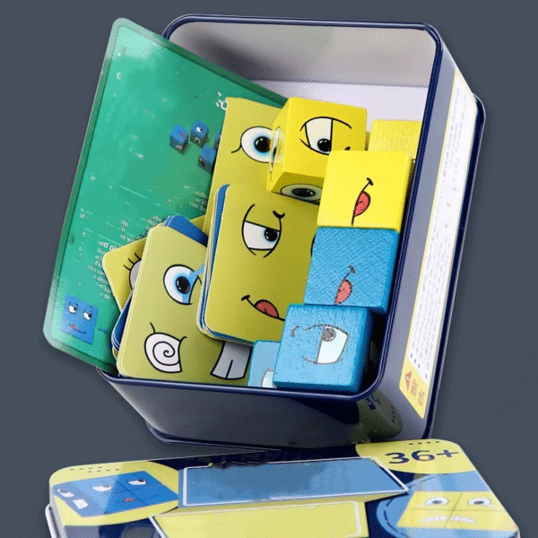 Face Change Expression Puzzle for Kids Building Blocks Montessori Cube Table Games Early Educational for Children Kids Toys Gift