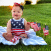 4Th of July Toddler Baby Girl American Flag Tassel Romper with Headband