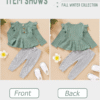Baby Girl Clothes Toddler Girl Cotton Outfit Rib Long Sleeve Shirt Top Solid Pants Infant Girls Set