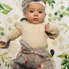 KANGKANG Newborn Baby Girl Clothes Ribbed Ruffle Sleeve Romper + Floral Pants + Headband Cute Infant Baby Girl Outfit 3Pcs
