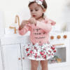Mioglrie Newborn Infant Baby Girl Clothes Outfits Romper Baby Girl Skirt Set Floral Baby Clothes for Girls Fall Winter