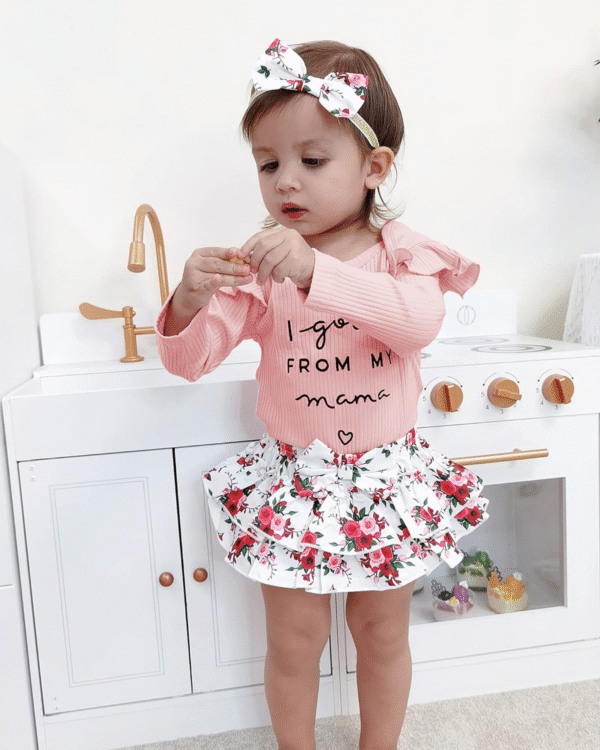 Mioglrie Newborn Infant Baby Girl Clothes Outfits Romper Baby Girl Skirt Set Floral Baby Clothes for Girls Fall Winter