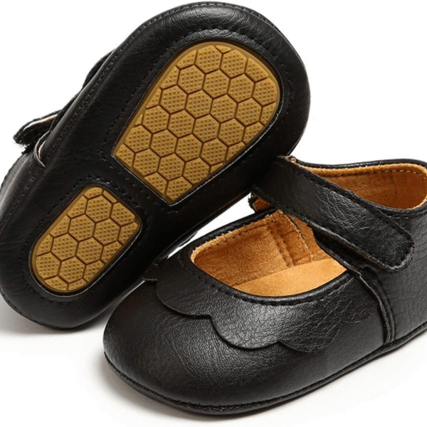 LAFEGEN Baby Girls Mary Jane Flats with Bownot Non Slip Soft Sole PU Leather Newborn Infant Toddler First Walker Cirb Dress Shoes