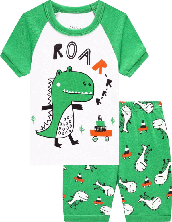 Cotton Dinosaur Pajamas for Boys - Cartoon Sleepwear for Toddlers, Size 6