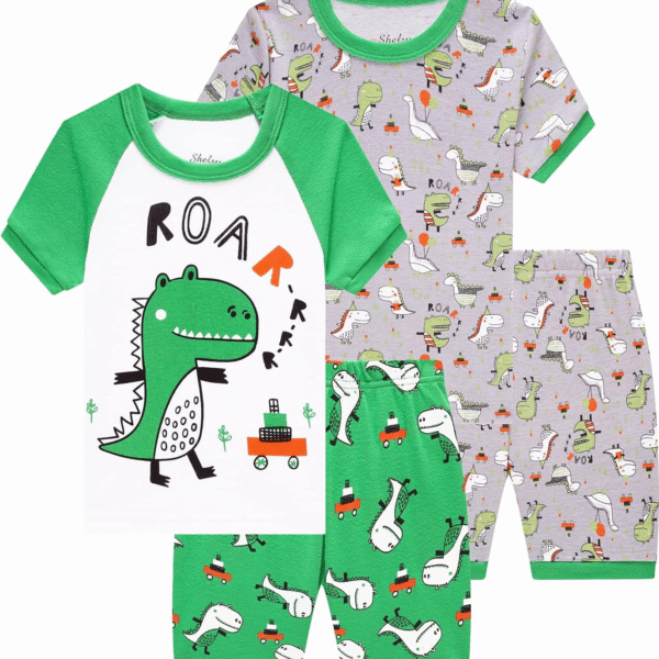 Cotton Dinosaur Pajamas for Boys - Cartoon Sleepwear for Toddlers, Size 6