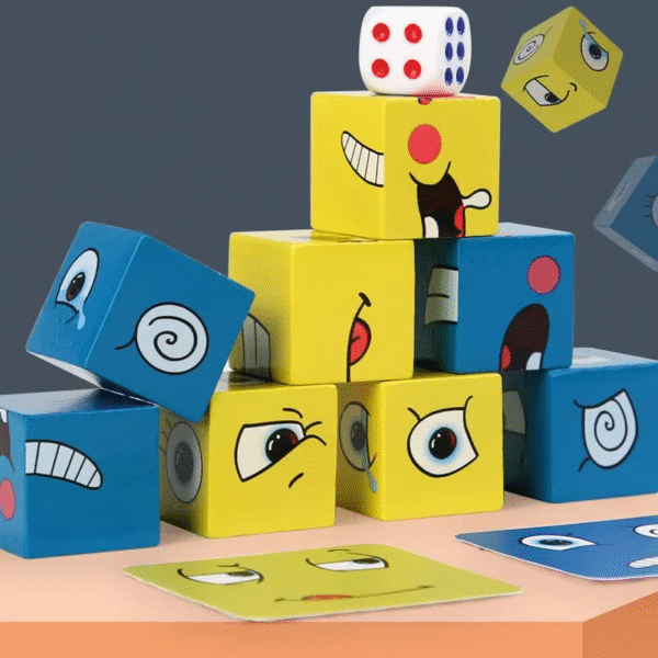 Face Change Expression Puzzle for Kids Building Blocks Montessori Cube Table Games Early Educational for Children Kids Toys Gift