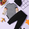 Baby Boy Clothes Tattoo Sleeve Funny Romper Bodysuit+Pants 3PCS Infant Outfits Set