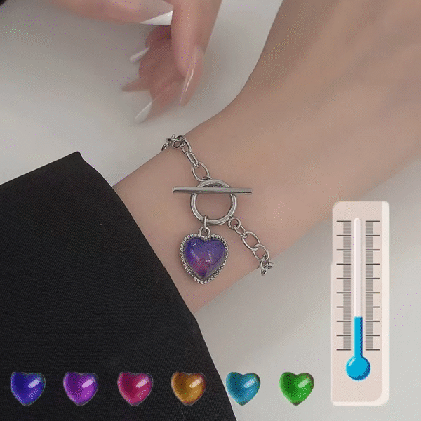 Color Change Mood Necklaces Lockets Heart Love Pendant Necklace Temperature Control Photo Locket Choker Chains Fashion Jewelry
