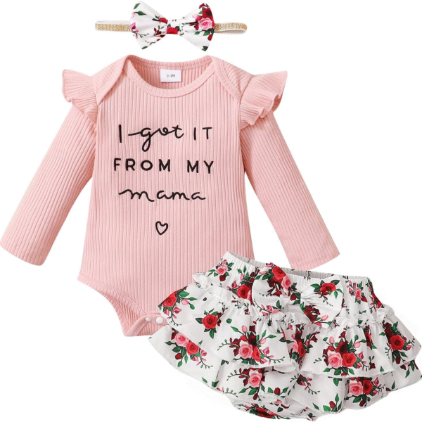 Mioglrie Newborn Infant Baby Girl Clothes Outfits Romper Baby Girl Skirt Set Floral Baby Clothes for Girls Fall Winter