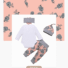 Kucnuzki Toddler Girl Clothes Long Sleeve Fall Outfit Daddys Little Girl Baby Clothes Rose Flower Pant Girl Boutique Clothing Set 12-18 Months