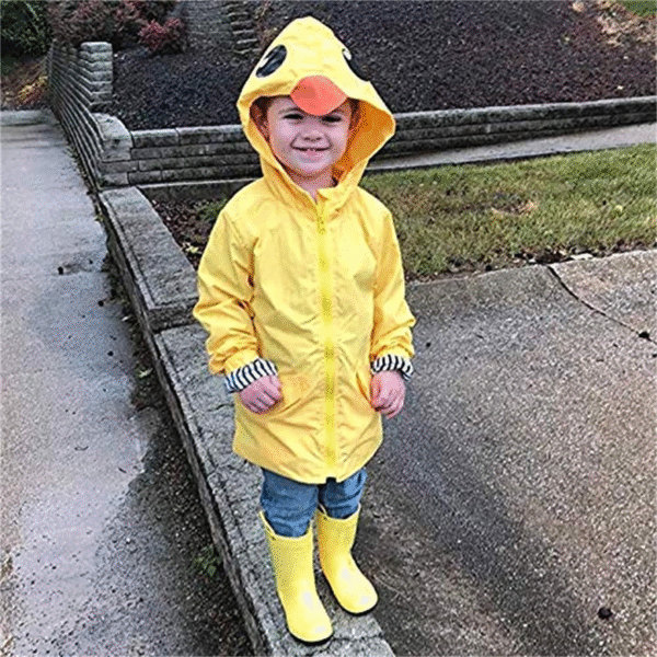 CM C&M WODRO Toddler Baby Boy Girl Duck Rain Jacket Cute Cartoon Animal Raincoat Hoodie Kids Coat Fall Winter School Outfit