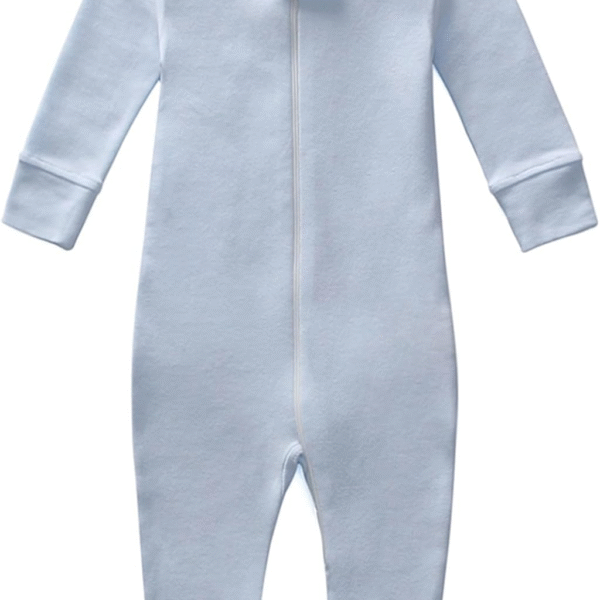 Owlivia Organic Cotton Baby Boy Girl Zip up Sleep 'N Play Pjs, Footless, Long Sleeve