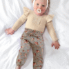KANGKANG Newborn Baby Girl Clothes Ribbed Ruffle Sleeve Romper + Floral Pants + Headband Cute Infant Baby Girl Outfit 3Pcs