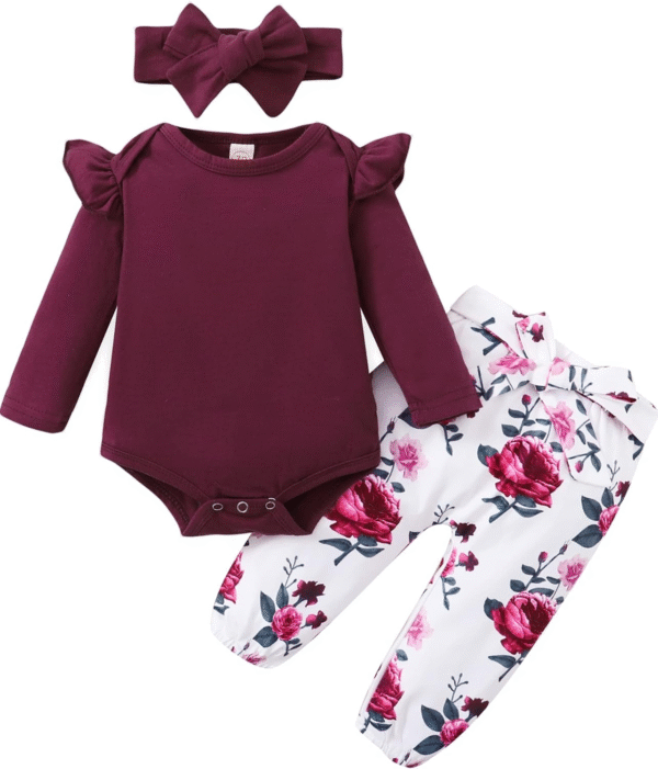 Saeaby Baby Girl Outfits Infant Mama Girl Baby Clothes Ruffle Romper Camo Pants Set Cute Girl Outfit 3-6 Months Girl Clothes