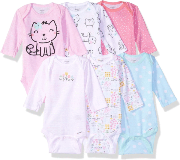 Onesies Brand Baby-Boys 6-Pack Long Sleeve Bodysuits