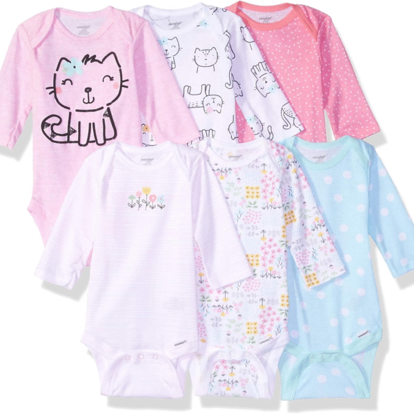 Onesies Brand Baby-Boys 6-Pack Long Sleeve Bodysuits