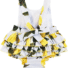 Baby Girl'S Floral Print Ruffles Romper Summer Clothes