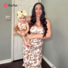 Patpat Mommy and Me Strap Dress Mom and Daughter Spliced Mesh Strap Dress Matching Family Set Springtok