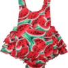 Baby Girl'S Floral Print Ruffles Romper Summer Clothes