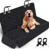 Waterproof Dog Car Seat Cover - Back Seat Protector for Pets, Non-Slip Design Fits Most Cars, Trucks, and SUVs - Black