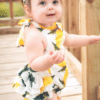 Baby Girl'S Floral Print Ruffles Romper Summer Clothes