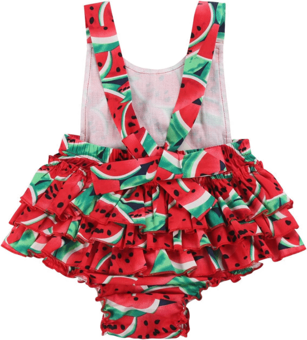 Baby Girl'S Floral Print Ruffles Romper Summer Clothes