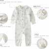 Owlivia Organic Cotton Baby Boy Girl Zip up Sleep 'N Play Pjs, Footless, Long Sleeve