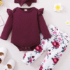 Saeaby Baby Girl Outfits Infant Mama Girl Baby Clothes Ruffle Romper Camo Pants Set Cute Girl Outfit 3-6 Months Girl Clothes