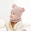 Baby Winter Hat Scarf Set, Unisex Infant Toddler Kids Hat Scarf