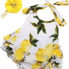 Baby Girl'S Floral Print Ruffles Romper Summer Clothes