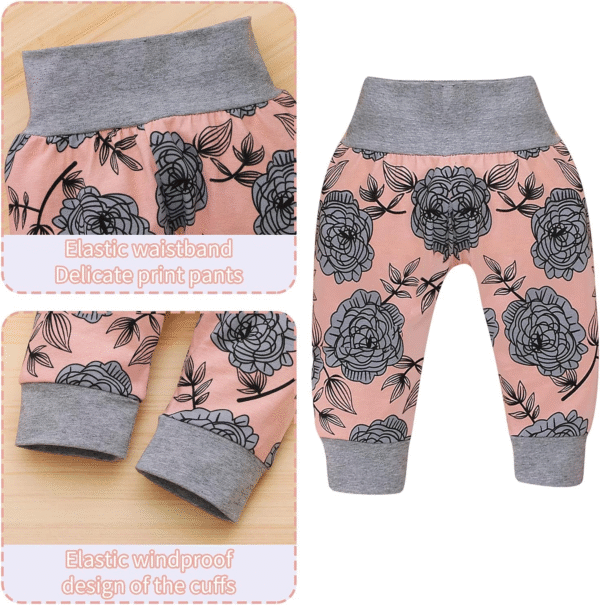 Kucnuzki Toddler Girl Clothes Long Sleeve Fall Outfit Daddys Little Girl Baby Clothes Rose Flower Pant Girl Boutique Clothing Set 12-18 Months