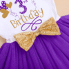 IBTOM CASTLE Baby Girls Newborn It'S My 1St/2Nd Birthday Cake Smash Shinny Printed Sequin Bow Tutu Princess Dress