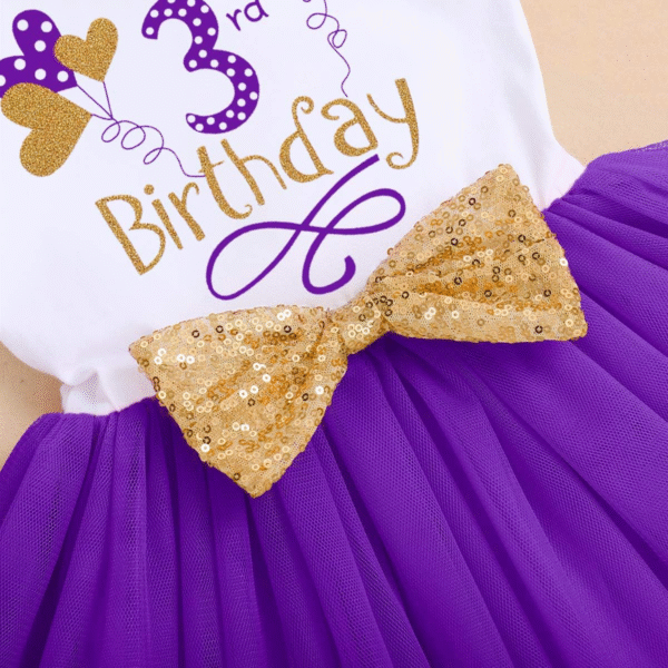 IBTOM CASTLE Baby Girls Newborn It'S My 1St/2Nd Birthday Cake Smash Shinny Printed Sequin Bow Tutu Princess Dress