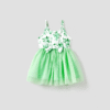 Patpat Mommy and Me Strap Dress Mom and Daughter Spliced Mesh Strap Dress Matching Family Set Springtok