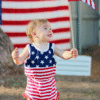 4Th of July Toddler Baby Girl American Flag Tassel Romper with Headband
