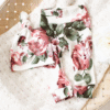 KANGKANG Newborn Baby Girl Clothes Hi I'M New Here Newborn Outfit Infant Romper Floral Pants Cute Baby Girl Outfits 4PC Set