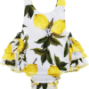 Baby Girl'S Floral Print Ruffles Romper Summer Clothes