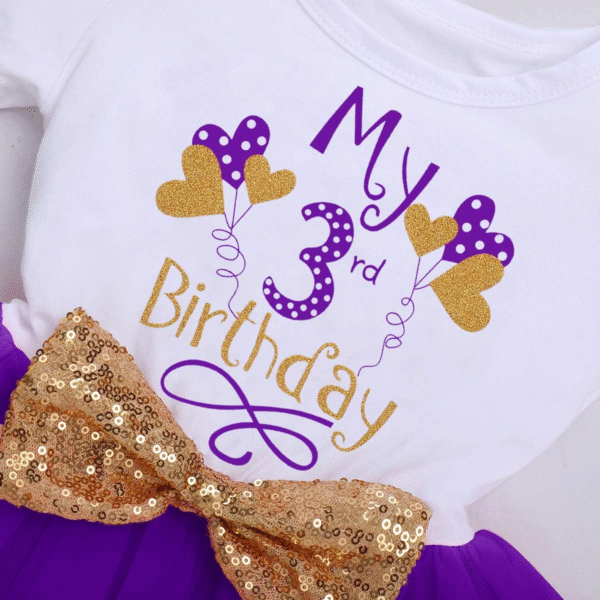 IBTOM CASTLE Baby Girls Newborn It'S My 1St/2Nd Birthday Cake Smash Shinny Printed Sequin Bow Tutu Princess Dress